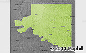 Physical 3D Map of Osage County, darken, desaturated