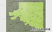 Physical 3D Map of Osage County, darken, semi-desaturated