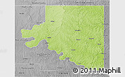 Physical 3D Map of Osage County, desaturated