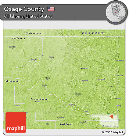 Physical 3D Map of Osage County