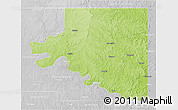 Physical 3D Map of Osage County, lighten, desaturated