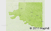Physical 3D Map of Osage County, lighten