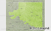 Physical 3D Map of Osage County, semi-desaturated