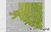 Satellite 3D Map of Osage County, lighten, desaturated