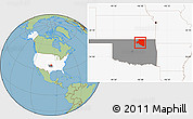 Savanna Style Location Map of Osage County, highlighted country, highlighted parent region