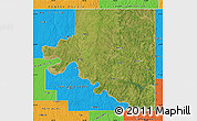 Satellite Map of Osage County, political outside