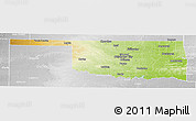 Physical Panoramic Map of Oklahoma, lighten, desaturated