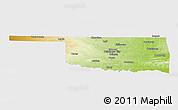 Physical Panoramic Map of Oklahoma, single color outside
