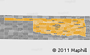 Political Shades Panoramic Map of Oklahoma, desaturated