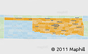 Political Shades Panoramic Map of Oklahoma, lighten