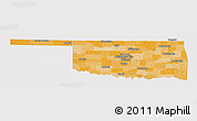 Political Shades Panoramic Map of Oklahoma, single color outside