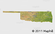 Satellite Panoramic Map of Oklahoma, single color outside