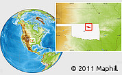 Physical Location Map of Pawnee County, highlighted parent region