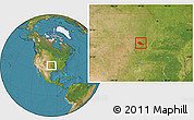 Satellite Location Map of Pawnee County