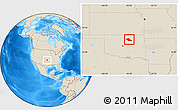 Shaded Relief Location Map of Pawnee County