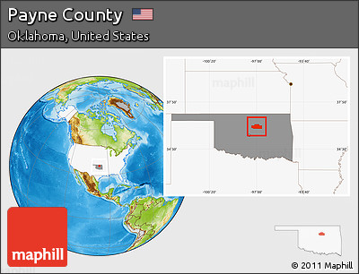 Physical Location Map of Payne County, highlighted country, highlighted parent region