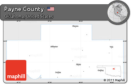 Silver Style Simple Map of Payne County, single color outside