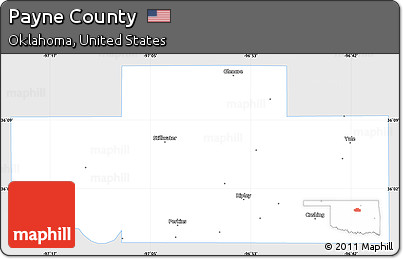 Silver Style Simple Map of Payne County, single color outside