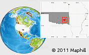 Physical Location Map of Pittsburg County, highlighted country, highlighted parent region