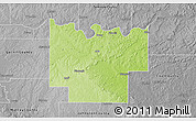 Physical 3D Map of Pontotoc County, desaturated