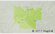 Physical 3D Map of Pontotoc County, lighten, semi-desaturated