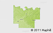 Physical 3D Map of Pontotoc County, single color outside