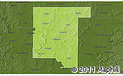 Physical 3D Map of Rogers County, darken
