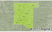 Physical 3D Map of Rogers County, semi-desaturated