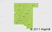 Physical 3D Map of Rogers County, single color outside