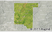 Satellite 3D Map of Rogers County, lighten, semi-desaturated