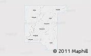 Silver Style 3D Map of Rogers County, single color outside