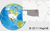 Physical Location Map of Rogers County, highlighted country, highlighted parent region
