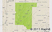 Physical Map of Rogers County, shaded relief outside