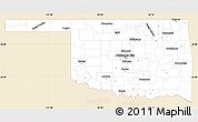Classic Style Simple Map of Oklahoma, single color outside