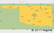 Savanna Style Simple Map of Oklahoma, single color outside