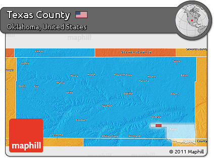 Political 3D Map of Texas County