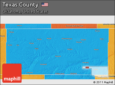 Political 3D Map of Texas County