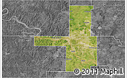 Satellite 3D Map of Tulsa County, desaturated