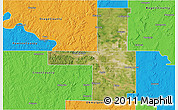Satellite 3D Map of Tulsa County, political outside
