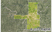 Satellite 3D Map of Tulsa County, semi-desaturated