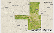 Satellite 3D Map of Tulsa County, shaded relief outside