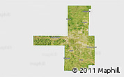 Satellite 3D Map of Tulsa County, single color outside