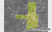 Satellite Map of Tulsa County, desaturated