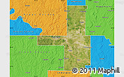Satellite Map of Tulsa County, political outside
