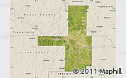 Satellite Map of Tulsa County, shaded relief outside