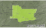 Physical 3D Map of Wagoner County, darken, semi-desaturated