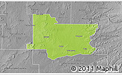 Physical 3D Map of Wagoner County, desaturated