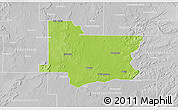 Physical 3D Map of Wagoner County, lighten, desaturated