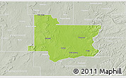 Physical 3D Map of Wagoner County, lighten, semi-desaturated