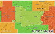 Physical 3D Map of Wagoner County, political outside